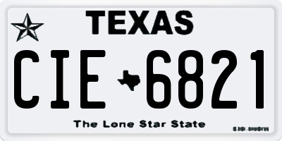 TX license plate CIE6821