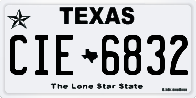 TX license plate CIE6832
