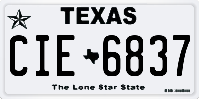 TX license plate CIE6837