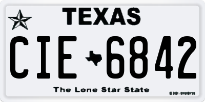 TX license plate CIE6842