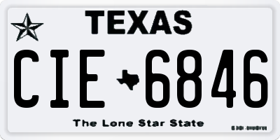 TX license plate CIE6846