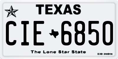 TX license plate CIE6850