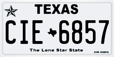 TX license plate CIE6857