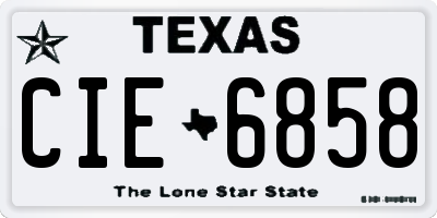 TX license plate CIE6858