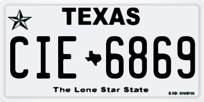 TX license plate CIE6869