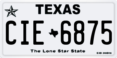 TX license plate CIE6875