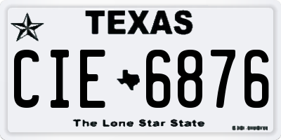 TX license plate CIE6876