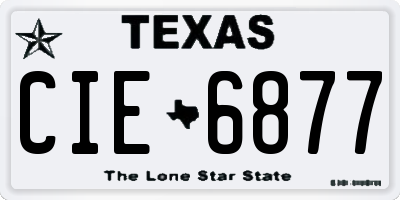 TX license plate CIE6877