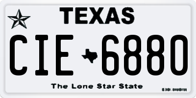 TX license plate CIE6880