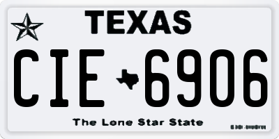 TX license plate CIE6906