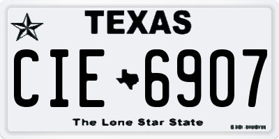 TX license plate CIE6907