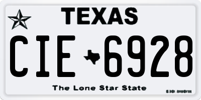 TX license plate CIE6928