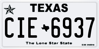 TX license plate CIE6937