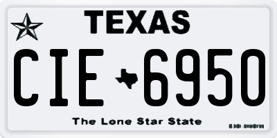 TX license plate CIE6950
