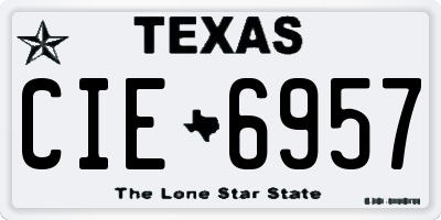 TX license plate CIE6957