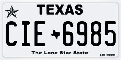 TX license plate CIE6985