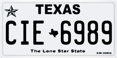 TX license plate CIE6989