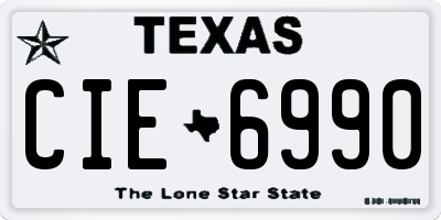 TX license plate CIE6990