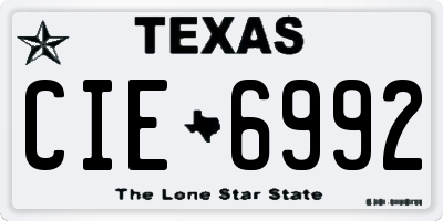 TX license plate CIE6992
