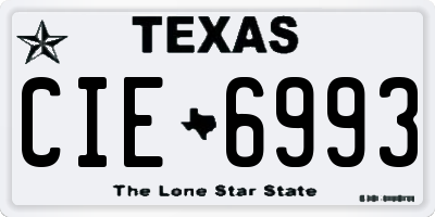 TX license plate CIE6993