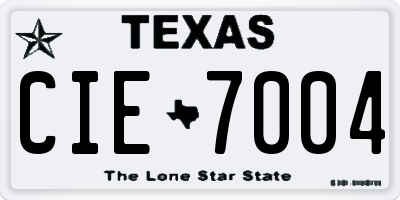 TX license plate CIE7004