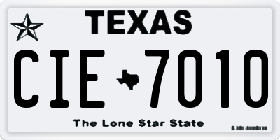 TX license plate CIE7010