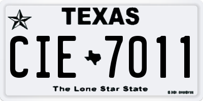 TX license plate CIE7011