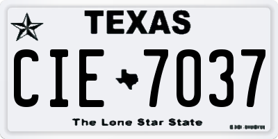 TX license plate CIE7037