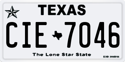 TX license plate CIE7046