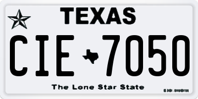 TX license plate CIE7050