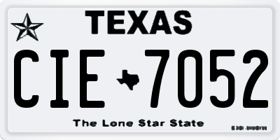 TX license plate CIE7052