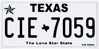 TX license plate CIE7059