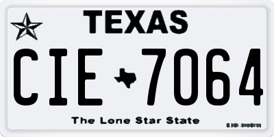 TX license plate CIE7064