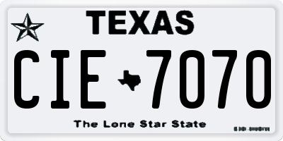 TX license plate CIE7070