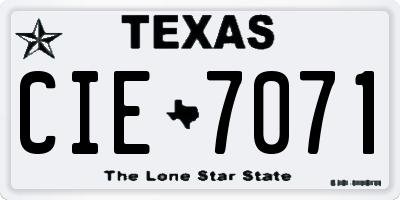 TX license plate CIE7071