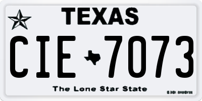 TX license plate CIE7073
