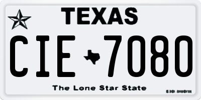 TX license plate CIE7080