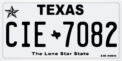 TX license plate CIE7082
