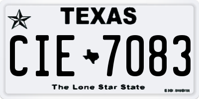 TX license plate CIE7083