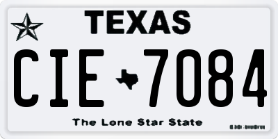 TX license plate CIE7084
