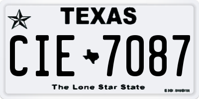 TX license plate CIE7087