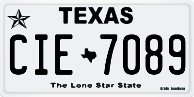TX license plate CIE7089