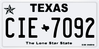 TX license plate CIE7092