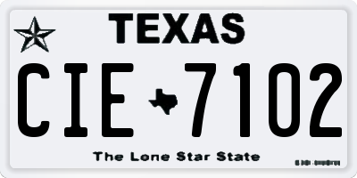 TX license plate CIE7102