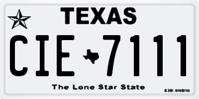 TX license plate CIE7111