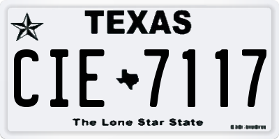 TX license plate CIE7117
