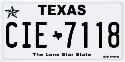 TX license plate CIE7118