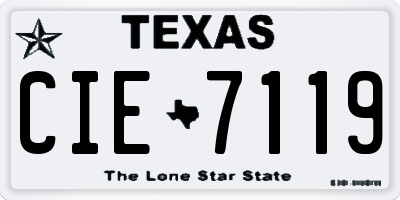 TX license plate CIE7119