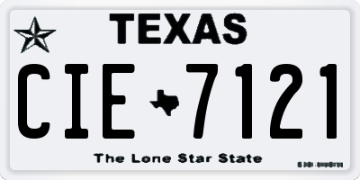 TX license plate CIE7121
