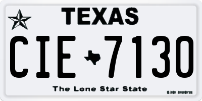 TX license plate CIE7130